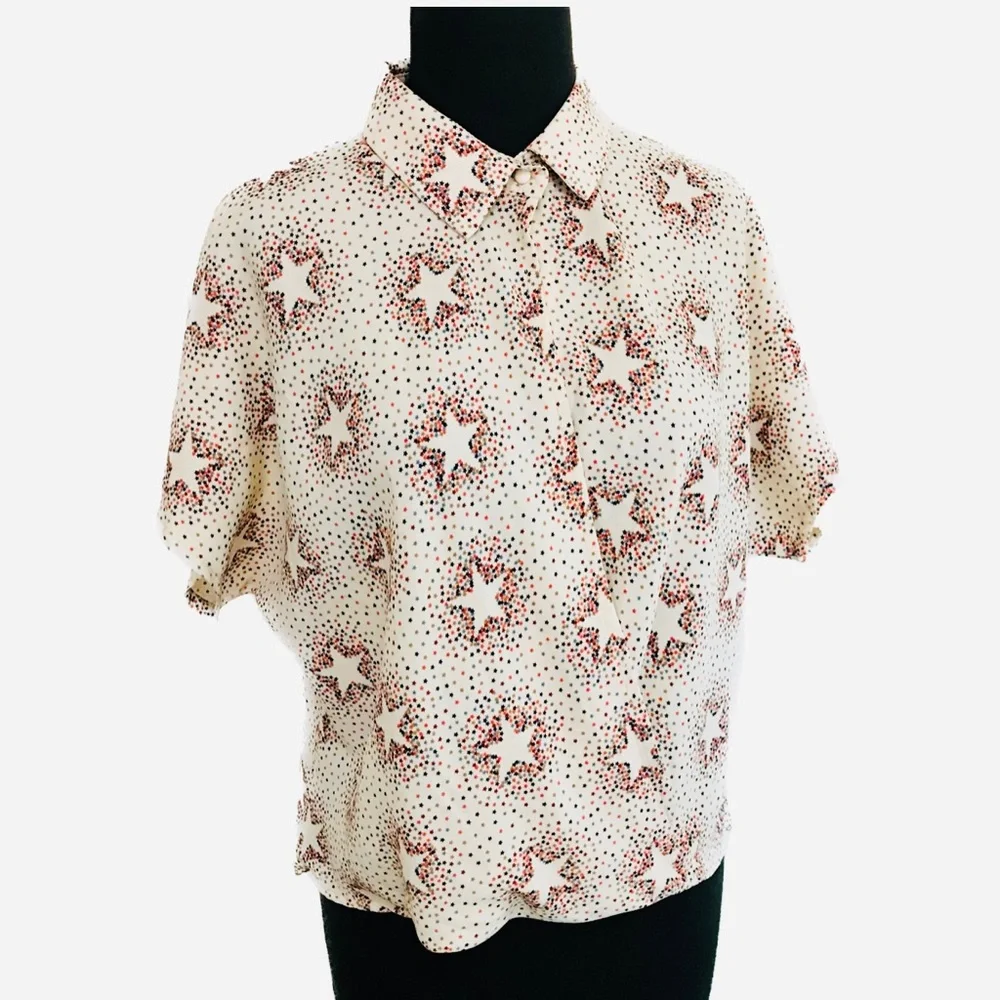 Le Lis Star Print Crossover Blouse - Picture 3 of 11